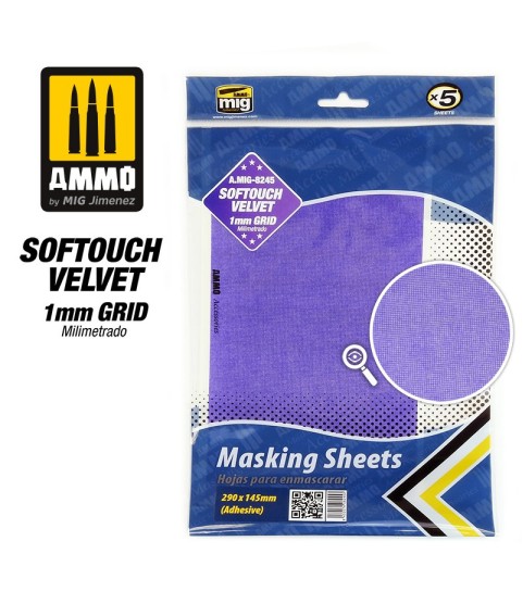 Softouch Velvet Masking Sheet 144x268mm - 1mm mriežka