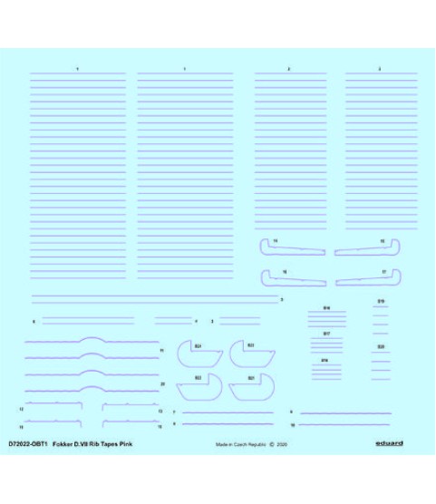 Fokker D. VII rib tapes pink 1/72
