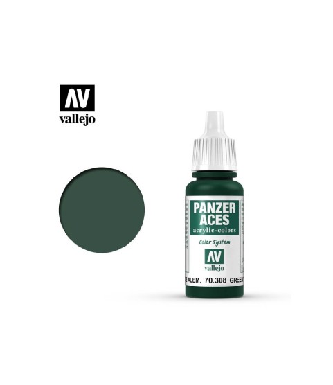 Vallejo Panzer Aces 70.308: Green Tail Light German 17 ml.