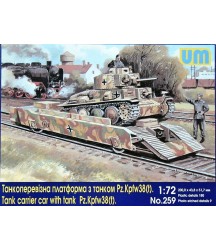 Tank carrier car with Pz.Kpfw 38(t) tank 1/72