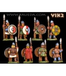 Viking Spearmen Shieldwall - Standing - 15mm