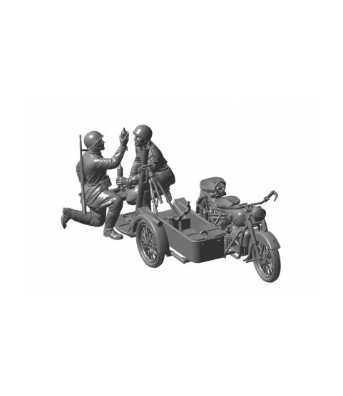 Soviet Motorcycle M-72 with Mortar 1/35